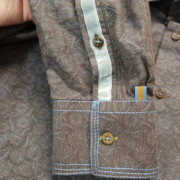 {Pronto Uomo} Men's Textured Button Down Casual Shirt - Picture 9 of 13